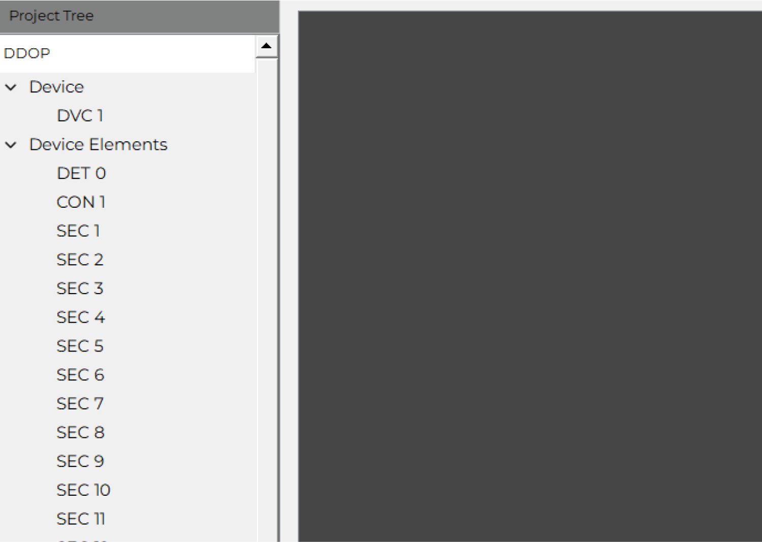 Screenshot of TC designer project tree showing devices, elements, process data, and properties for ISO 11783-compliant DDOP structures.